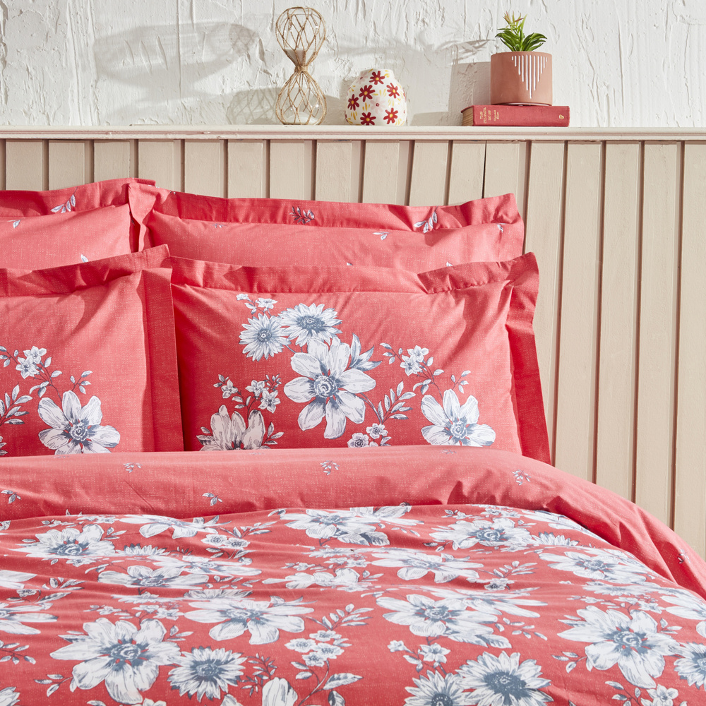 Karaca Home Cornell %100 Pamuk Çift Kişilik Nevresim Takımı Koyu Pembe PP görseli 3