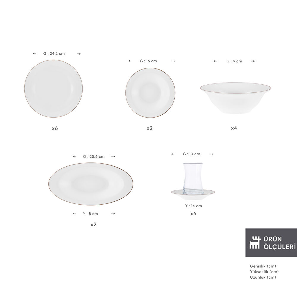 Karaca Fine Pearl Fame 26 Parça 6 Kişilik Kahvaltı Takımı Gold thumbnail 2