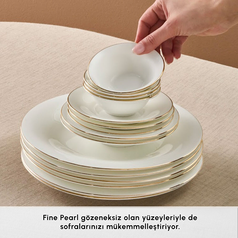 Karaca Fine Pearl Fame 26 Parça 6 Kişilik Kahvaltı Takımı Gold thumbnail 6