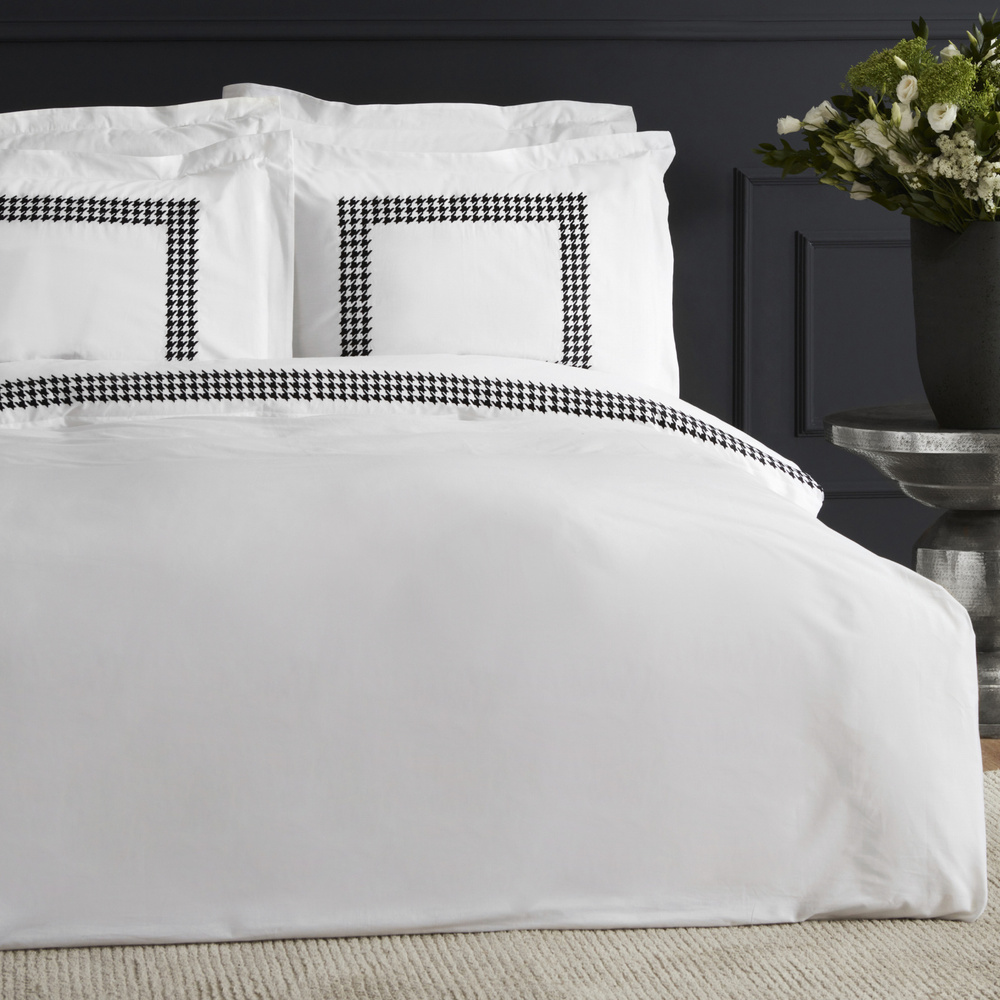 Karaca Home Juanita 80 Tel %100 Pamuk Çift Kişilik Percale Nevresim Takımı Nakışlı Beyaz görseli 3