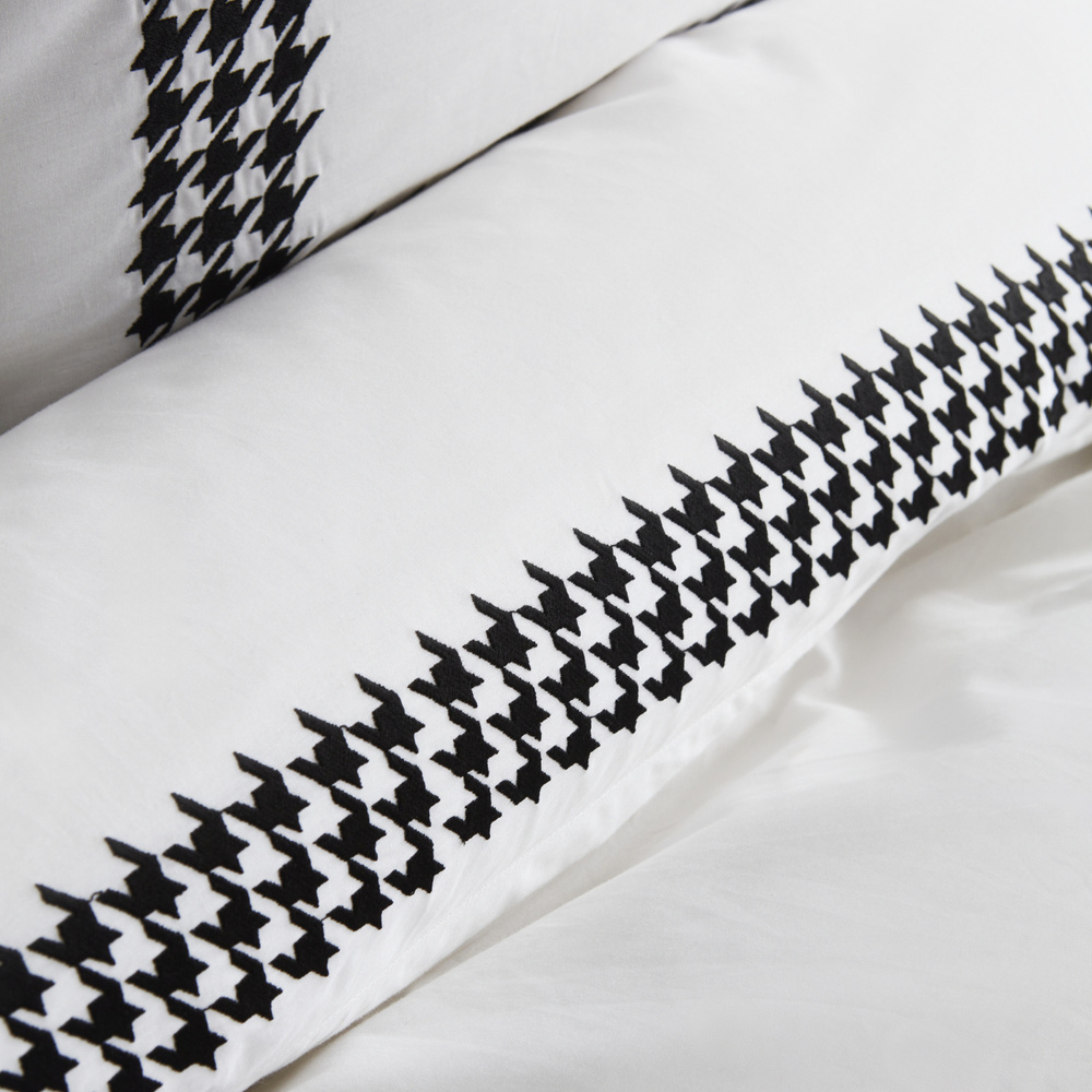 Karaca Home Juanita 80 Tel %100 Pamuk Çift Kişilik Percale Nevresim Takımı Nakışlı Beyaz görseli 5