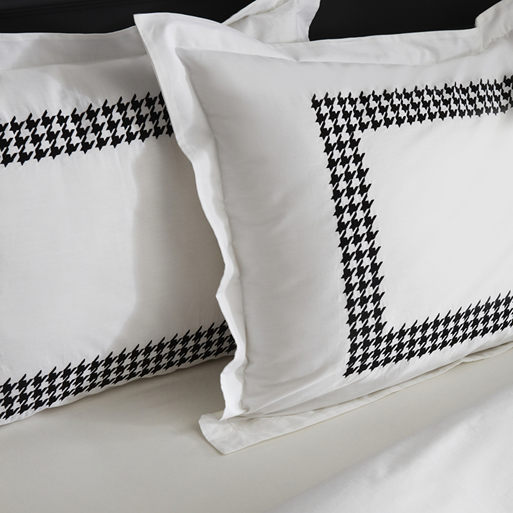 Karaca Home Juanita 80 Tel %100 Pamuk Çift Kişilik Percale Nevresim Takımı Nakışlı Beyaz görseli 8