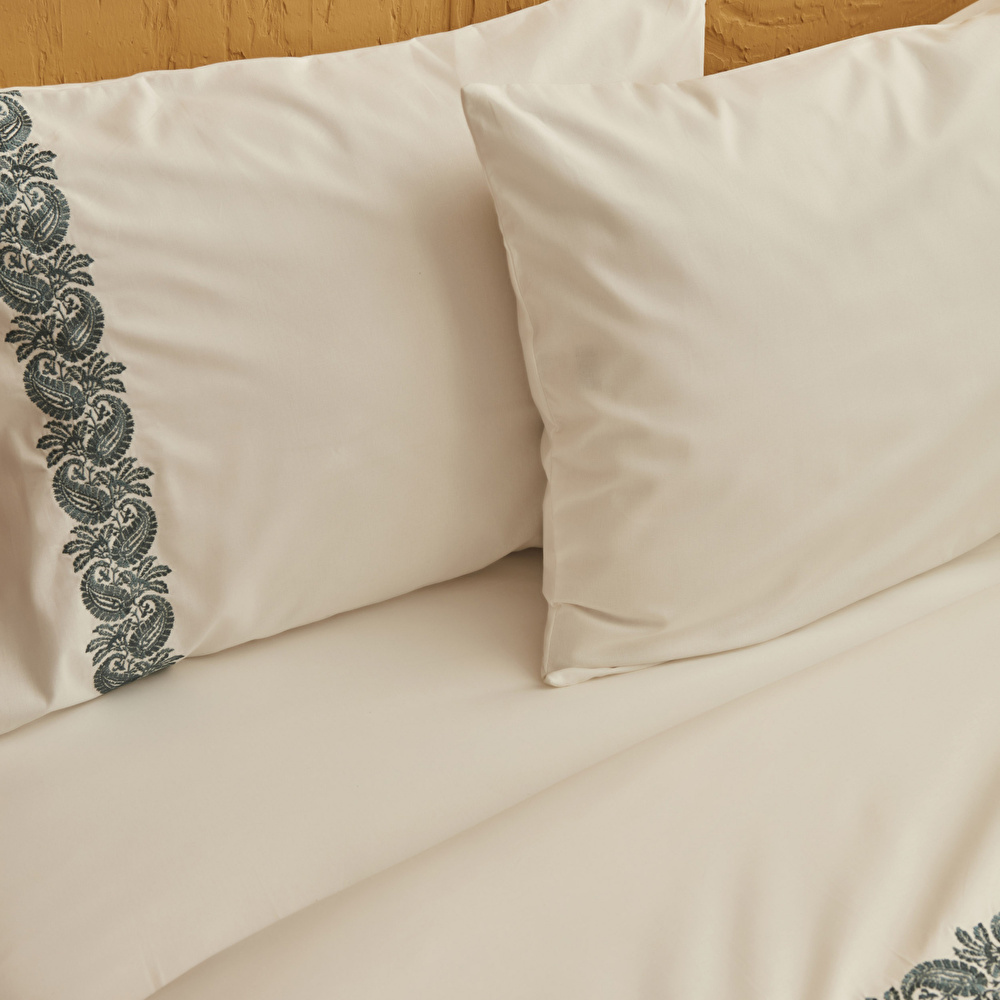 Karaca Home Firenze %100 Pamuk Çift Kişilik Nevresim Takımı Petrol görseli 9