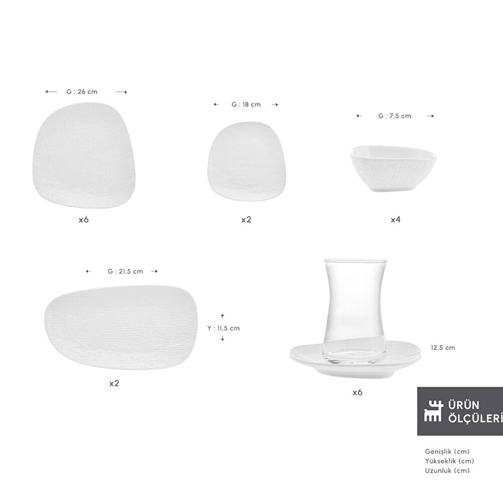 Karaca Forever Bone Cliff 26 Parça 6 Kişilik Kahvaltı Takımı thumbnail 2