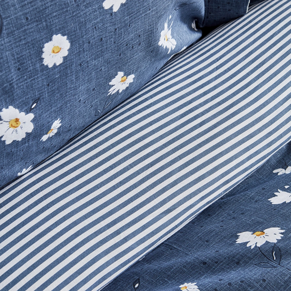 Karaca Home Daisy  %100 Pamuk Tek Kişilik Nevresim Takımı İndigo (PP) görseli 7