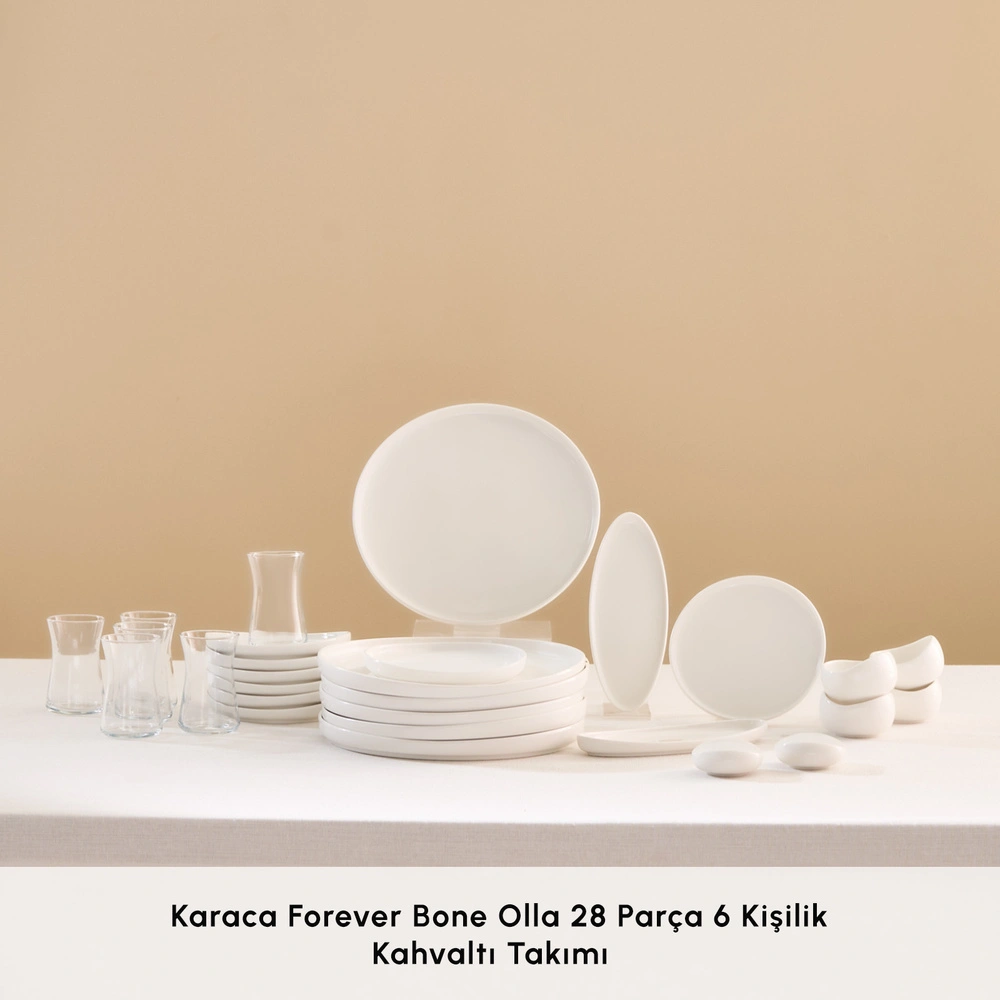 Karaca Forever Bone Olla 28 Parça 6 Kişilik Kahvaltı Takımı görseli 3