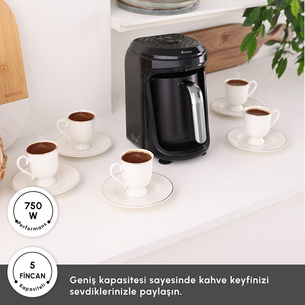 Karaca Hatır Hüps Quartz Sütlü Türk Kahvesi Makinesi Black Chrome görseli 4