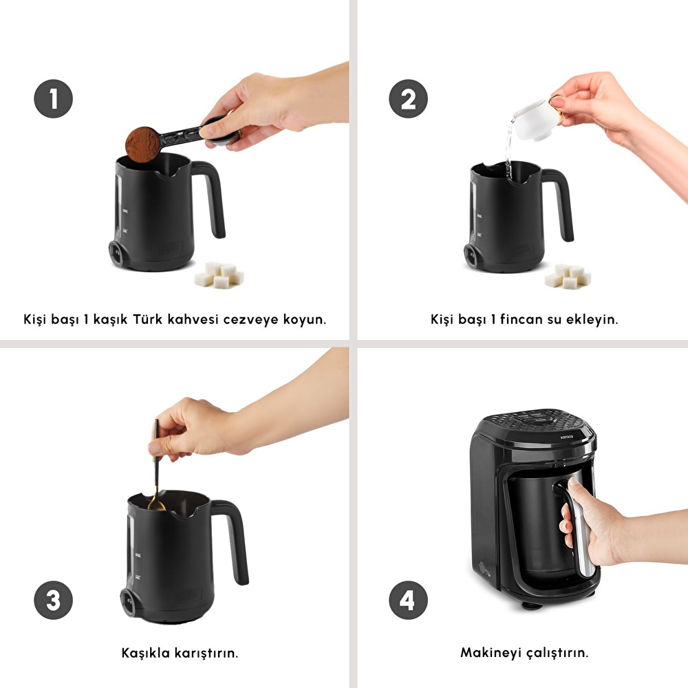 Karaca Hatır Hüps Quartz Sütlü Türk Kahvesi Makinesi Black Chrome görseli 6
