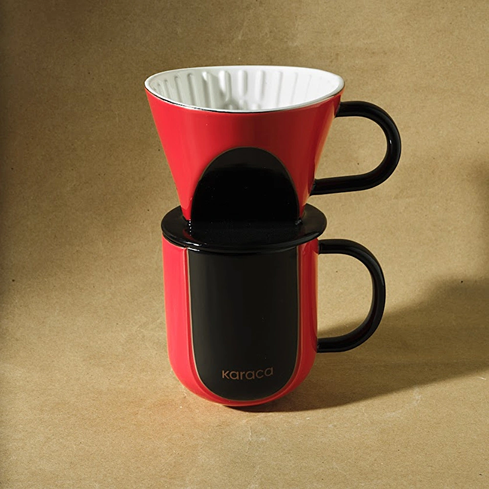 Karaca Hatır Drıpper Kupa Seti 350 Ml Kırmızı  görseli 1