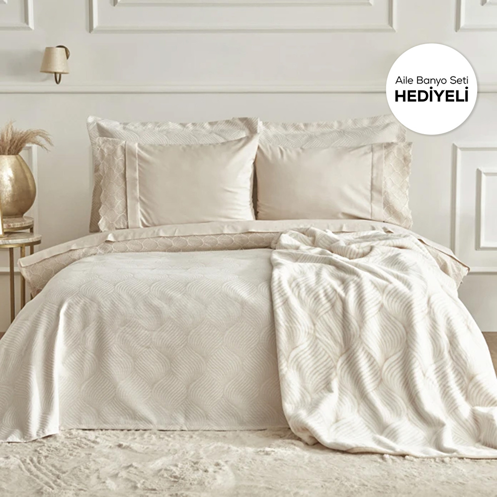 Karaca Home Parissa 14 Parça Çeyiz Seti-Aile Banyo Seti Hediyeli Gold görseli 1