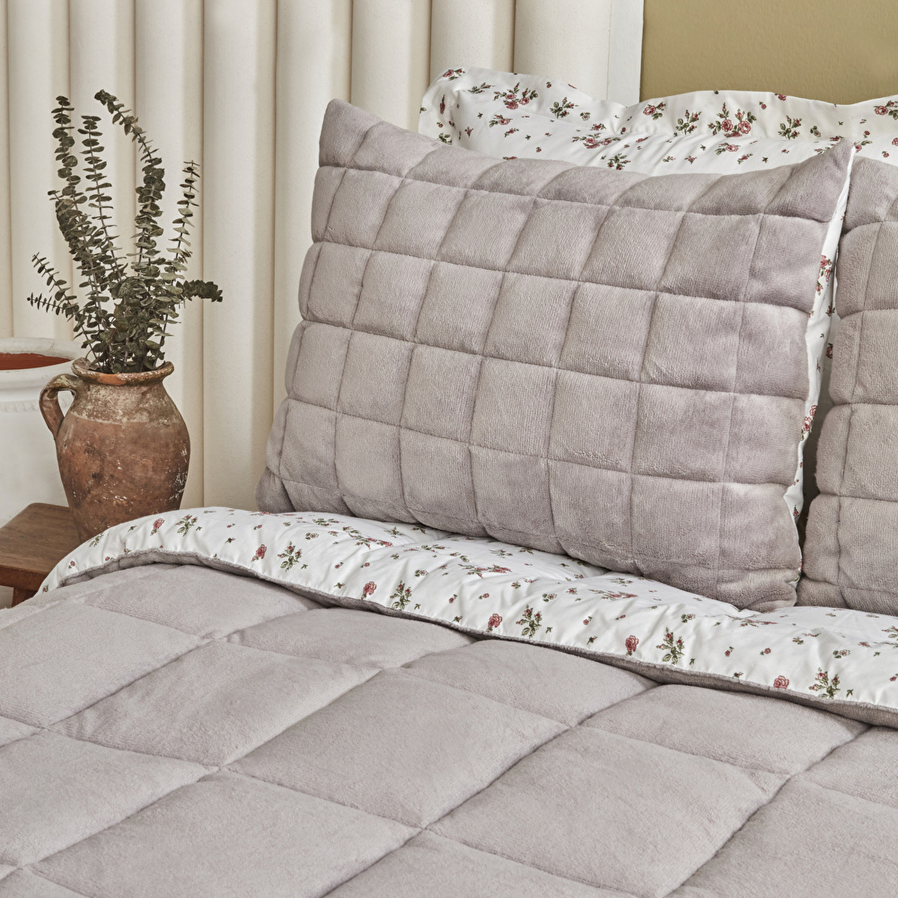 Karaca Home Lorrie Tek Kişilik Baskılı Tedy Comfort Set Gri görseli 3