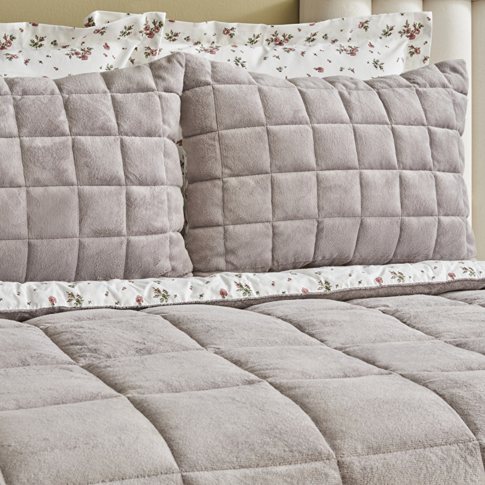 Karaca Home Lorrie Tek Kişilik Baskılı Tedy Comfort Set Gri görseli 4