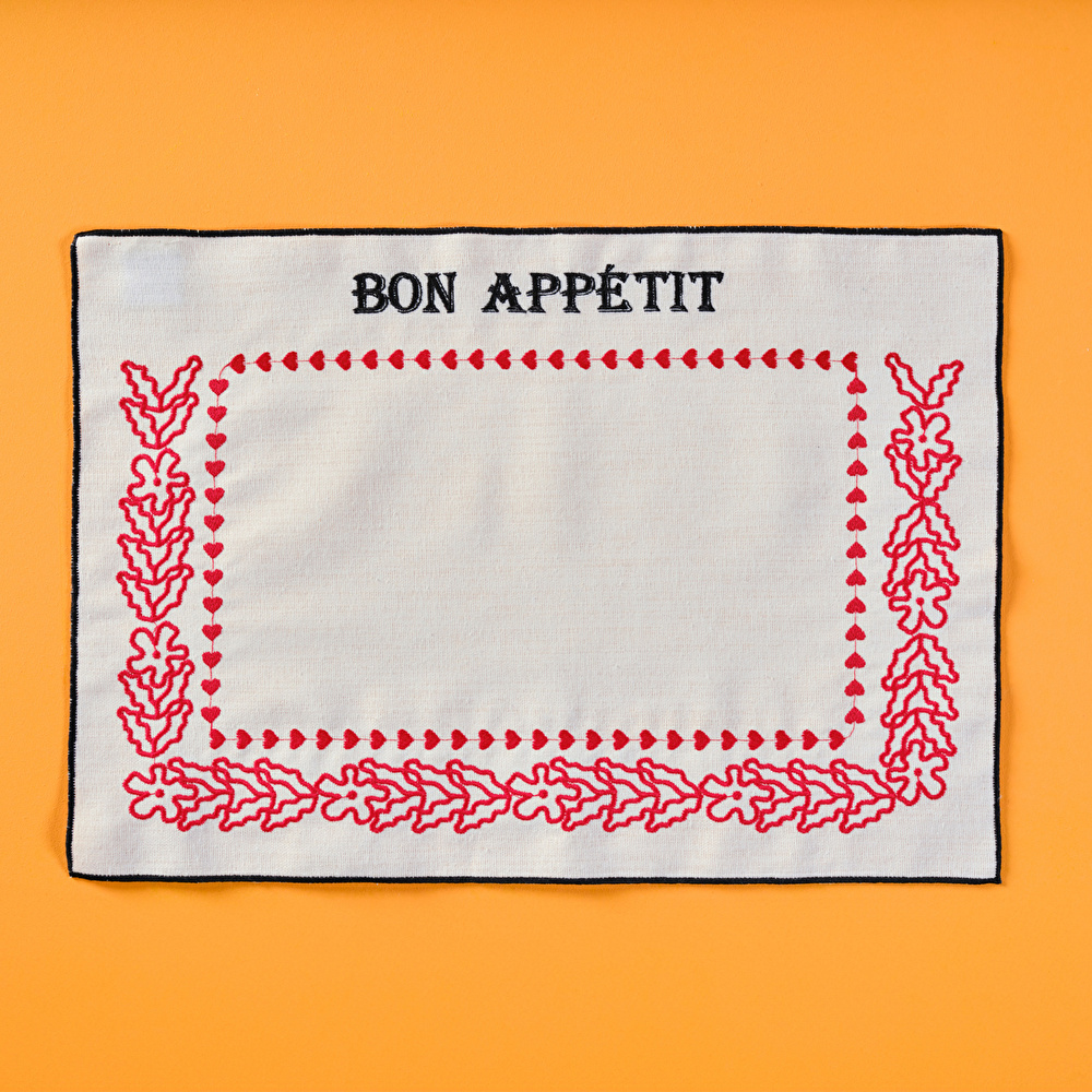 Karaca Home x 2Wins Je t'aime Bon Appetit Nakışlı 2'li Amerikan Servis görseli 2