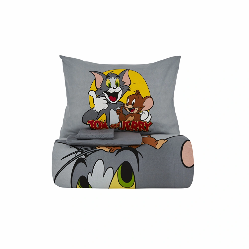 Karaca Home Tom ve Jerry Friends Forever %100 Pamuk Tek Kişilik Nevresim Takımı görseli 2