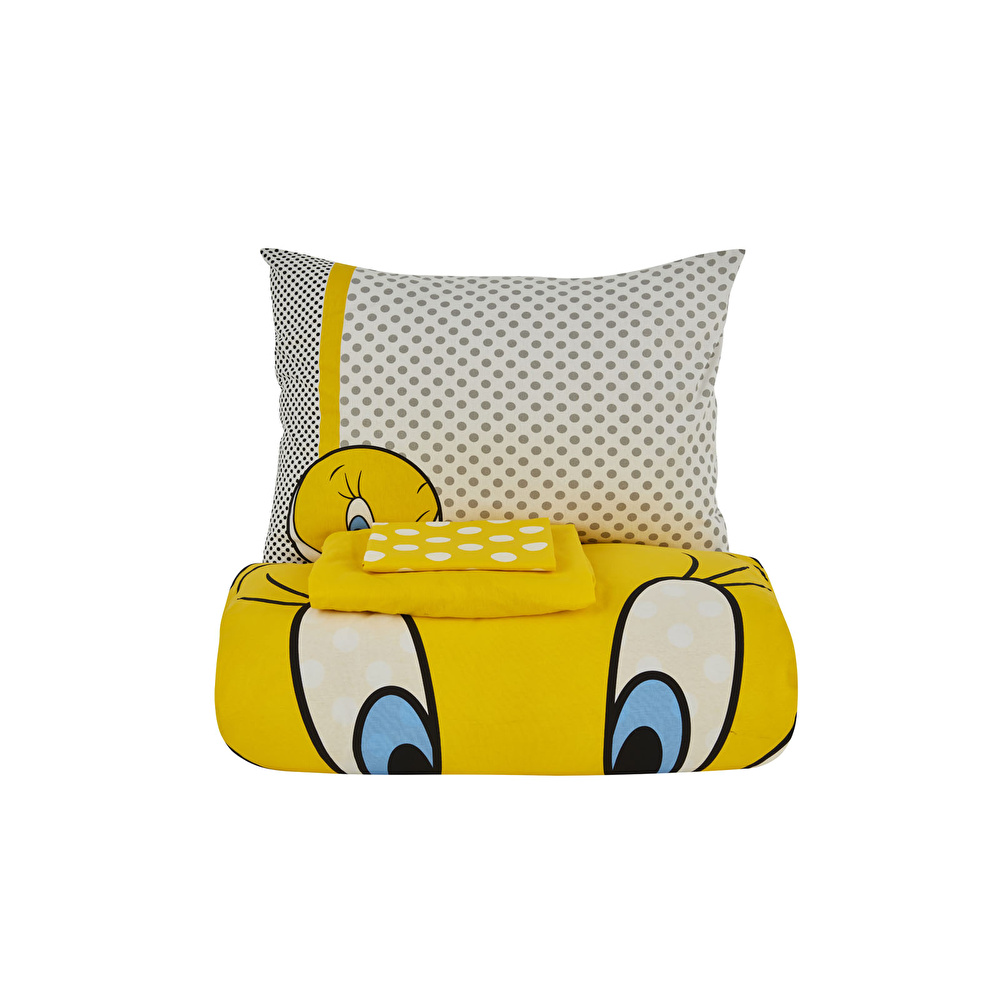 Karaca Home Looney Tunes Tweety %100 Pamuk Tek Kişilik Nevresim Takımı görseli 2