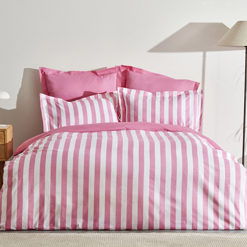 Karaca Home Brine %100 Pamuk Tek Kişilik Nevresim Takımı Pembe PP görseli 1