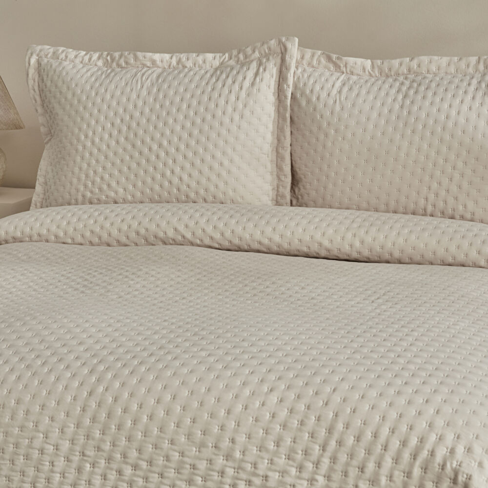 Karaca Home Breeze Soft Çift Kişilik Yatak Örtüsü Takımı Ekru görseli 3