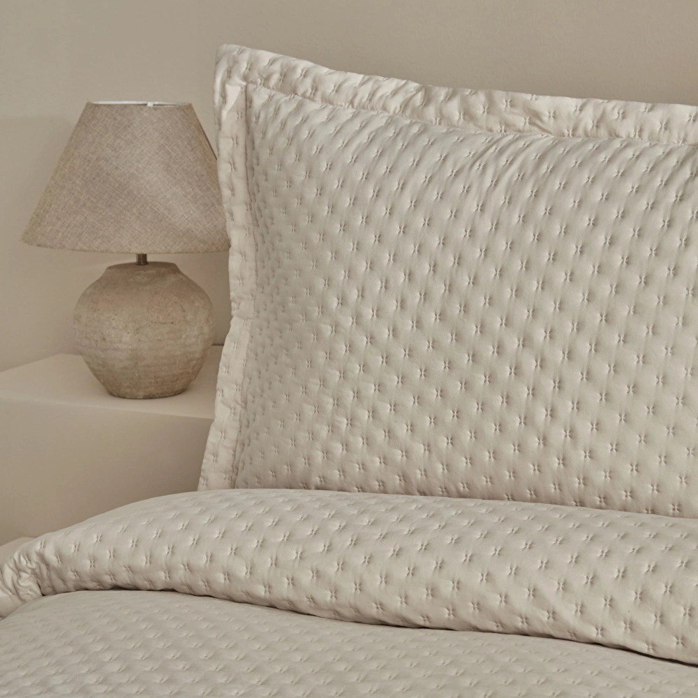 Karaca Home Breeze Soft Çift Kişilik Yatak Örtüsü Takımı Ekru görseli 4
