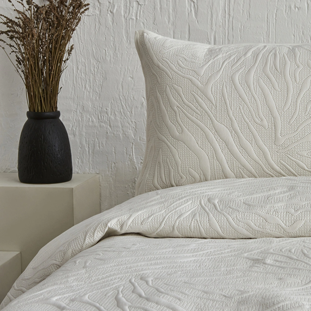 Karaca Home Sonnia Çift Kişilik Yatak Örtüsü Seti Ekru görseli 4