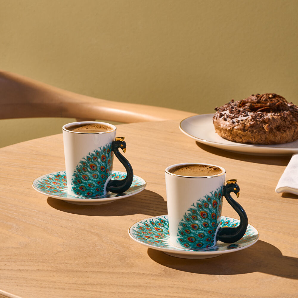 Karaca Peacock 2 Kişilik Kahve Fincanı 90 ml thumbnail 3