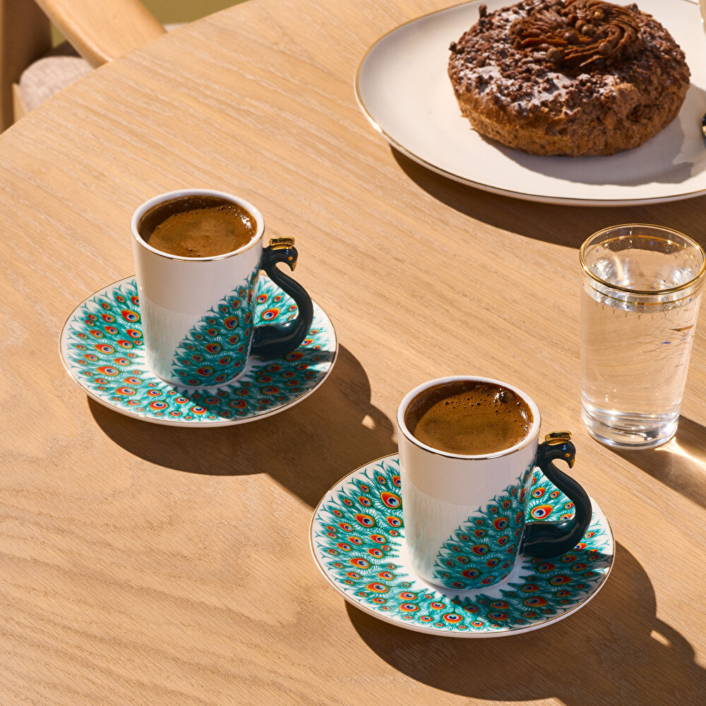 Karaca Peacock 2 Kişilik Kahve Fincanı 90 ml thumbnail 4