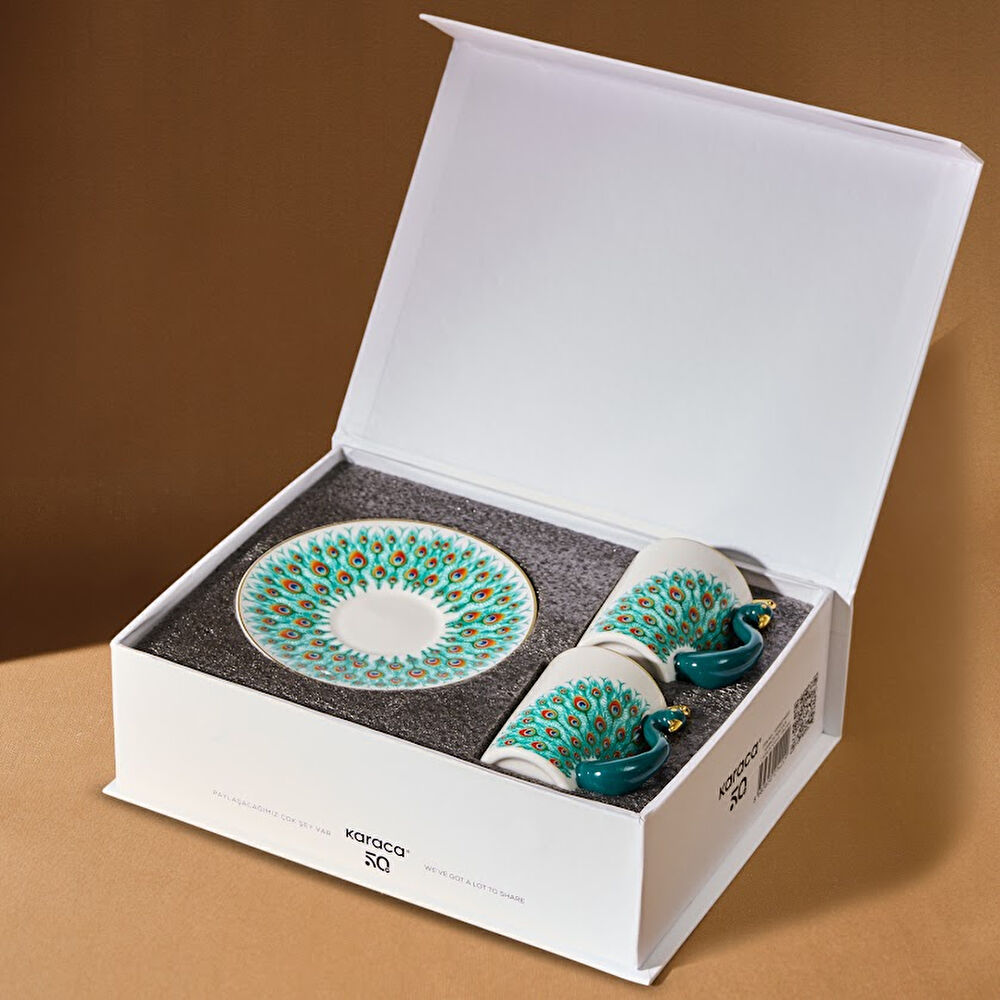 Karaca Peacock 2 Kişilik Kahve Fincanı 90 ml thumbnail 7