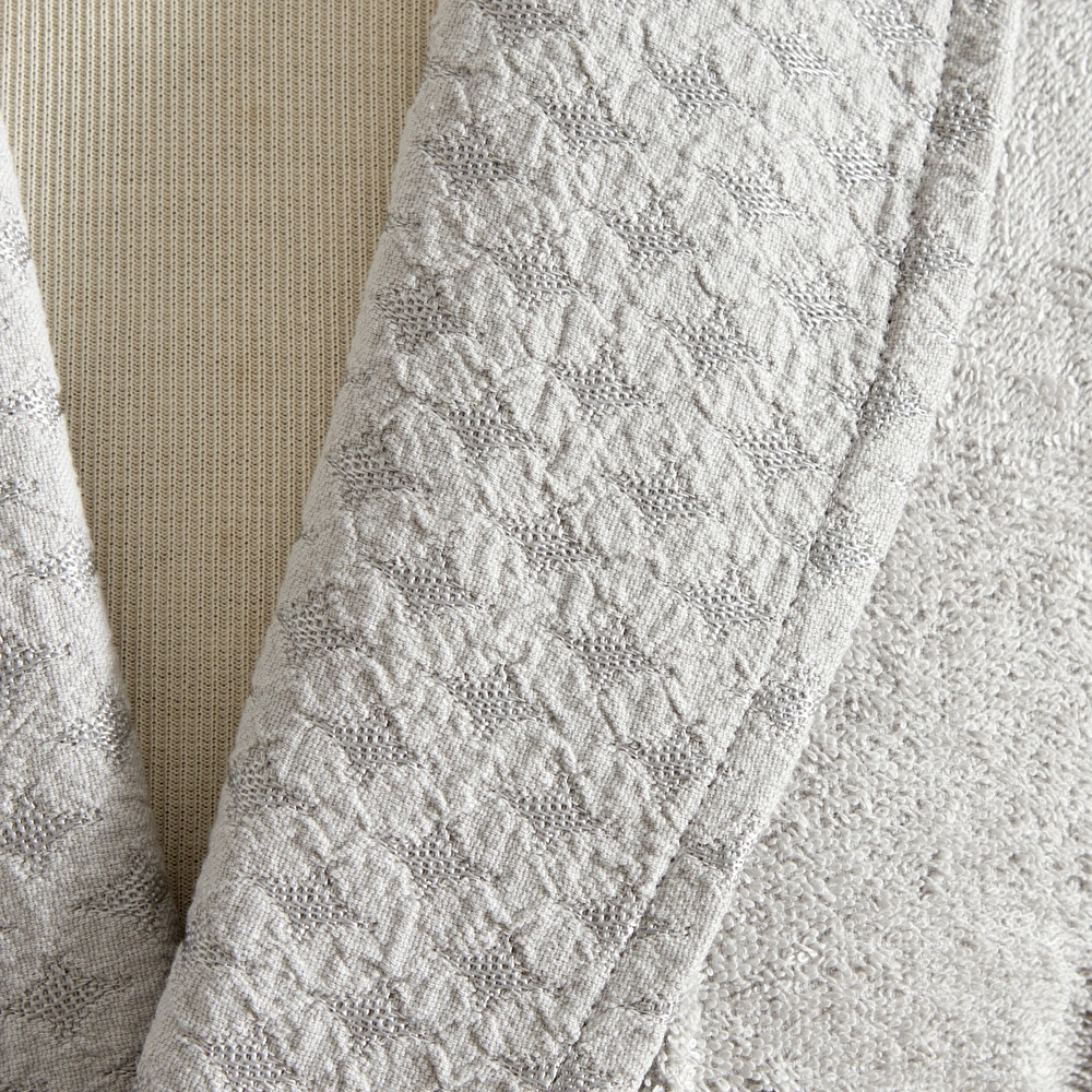 Karaca Home Pery Floslu 6 Parça Aile Banyo Seti Gri-Offwhite görseli 3