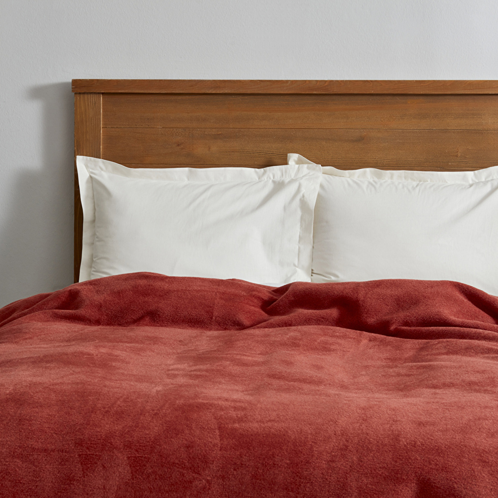 Karaca Home Saye Tek Kişilik Çift Taraflı Pamuklu Battaniye Kiremit-Hardal görseli 4