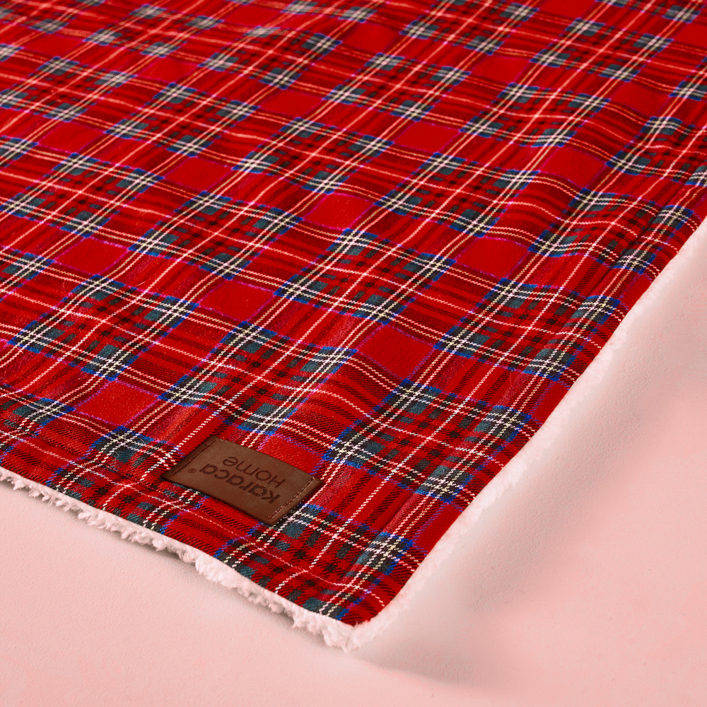 Karaca Home X Pati Wish Kırmızı Ekose Pet Battaniye 70x100 cm görseli 7