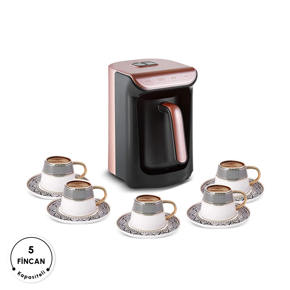 Karaca Hatır Köz Sütlü Türk Kahve Makinesi Rosegold görseli 4