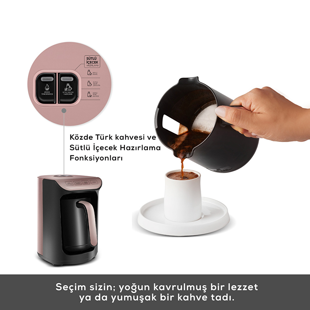 Karaca Hatır Köz Sütlü Türk Kahve Makinesi Rosegold görseli 8