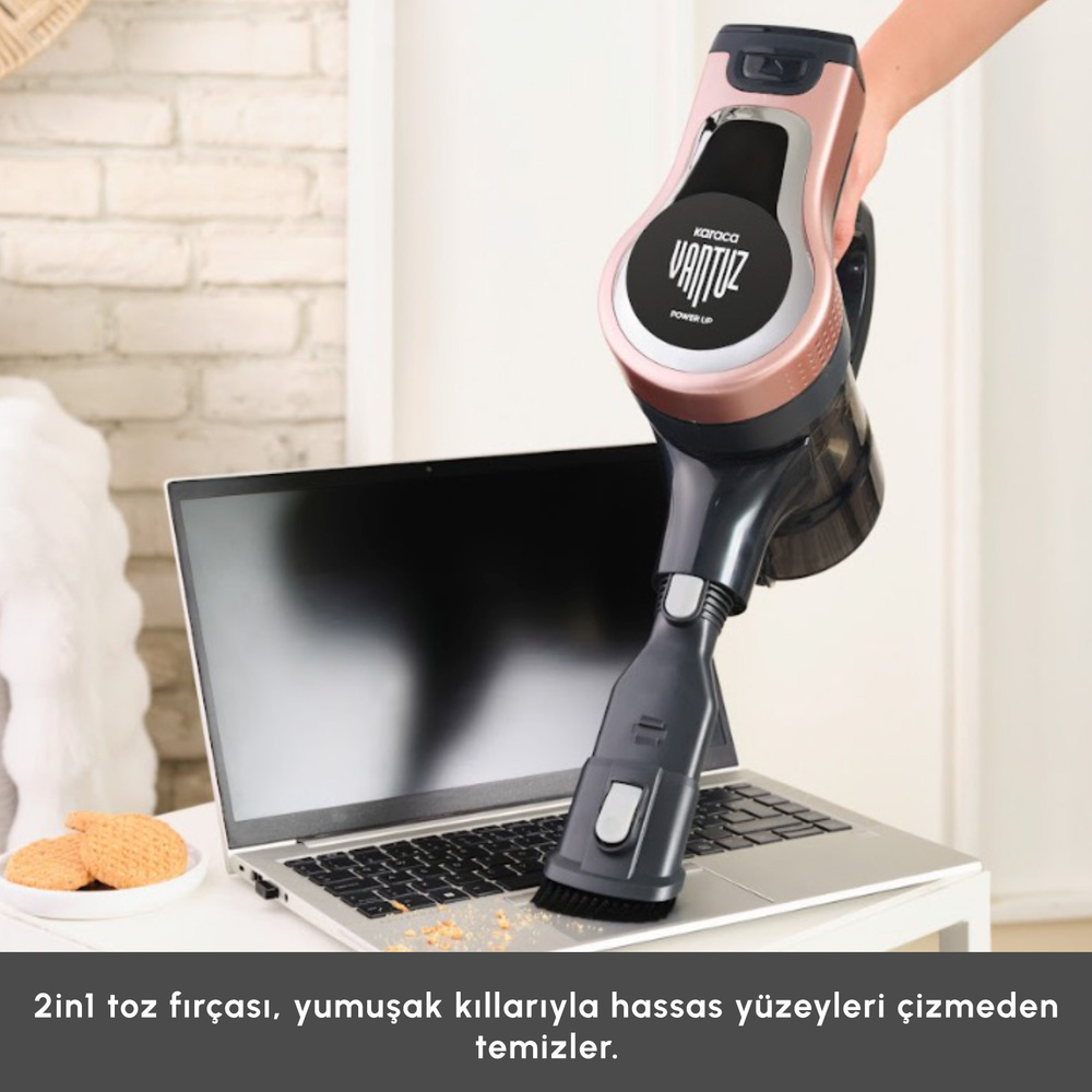 Karaca Vantuz Power Up Dikey Süpürge Rosegold görseli 10