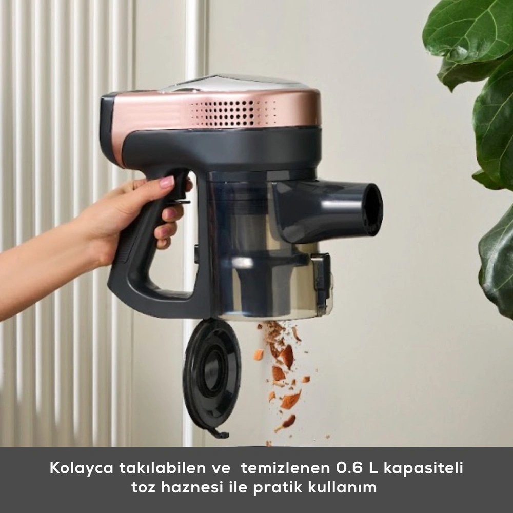 Karaca Vantuz Power Up Dikey Süpürge Rosegold görseli 4