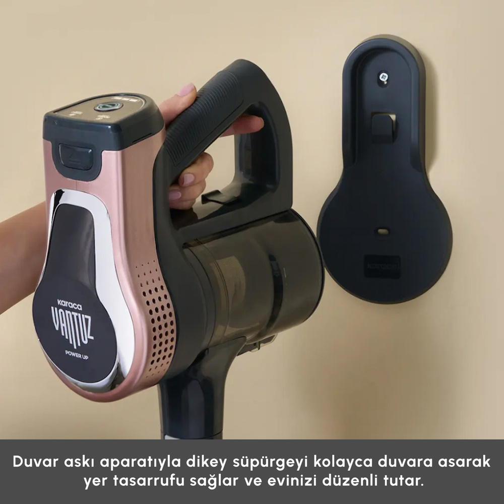 Karaca Vantuz Power Up Dikey Süpürge Rosegold görseli 11