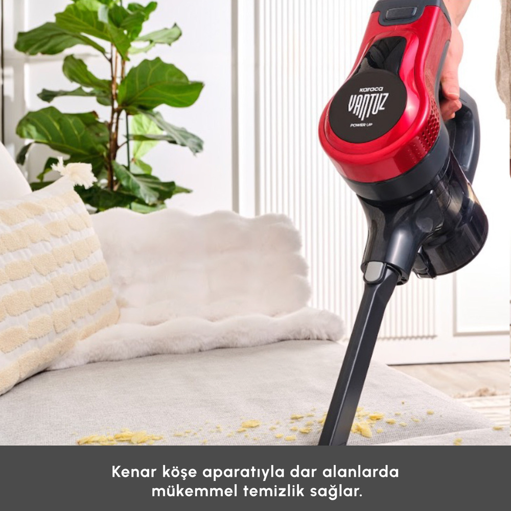 Karaca Vantuz Power Up Dikey Süpürge Imperial Red görseli 11
