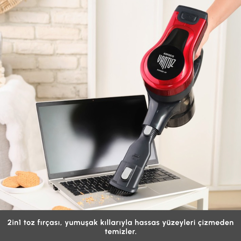 Karaca Vantuz Power Up Dikey Süpürge Imperial Red görseli 12