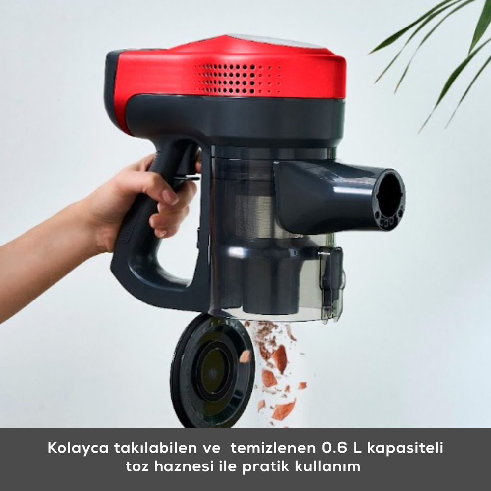 Karaca Vantuz Power Up Dikey Süpürge Imperial Red görseli 5