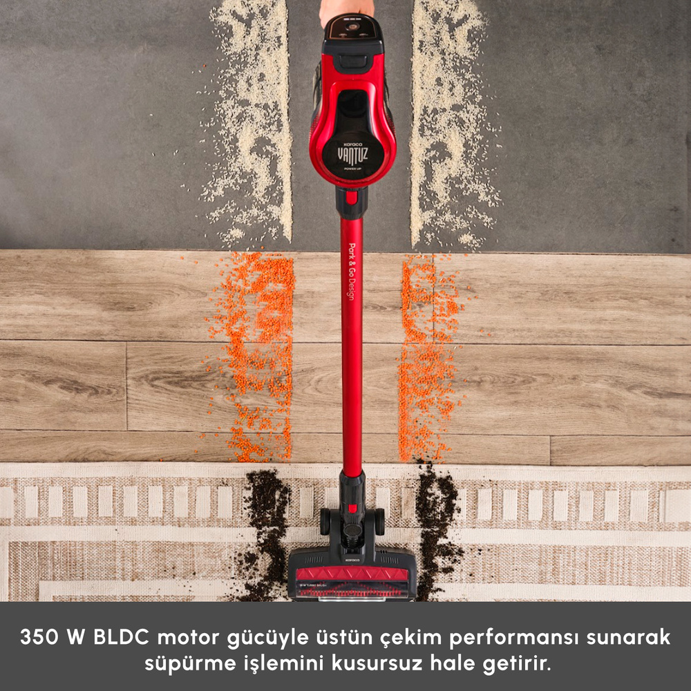 Karaca Vantuz Power Up Dikey Süpürge Imperial Red görseli 4