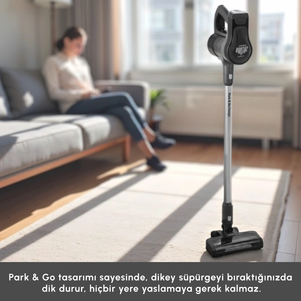 Karaca Vantuz Power Up Dikey Süpürge Black görseli 2