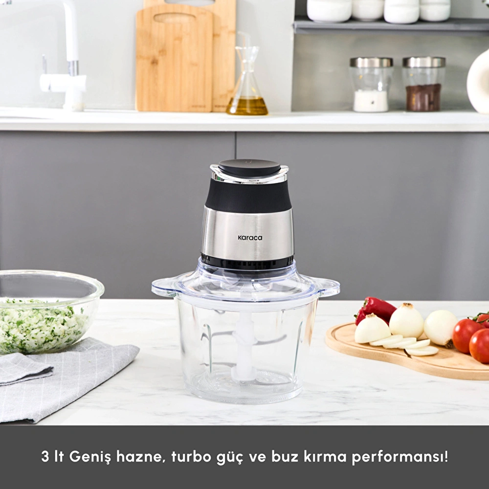 Karaca Megablend 3L Ultra Geniş Cam Hazneli Inox Doğrayıcı görseli 3