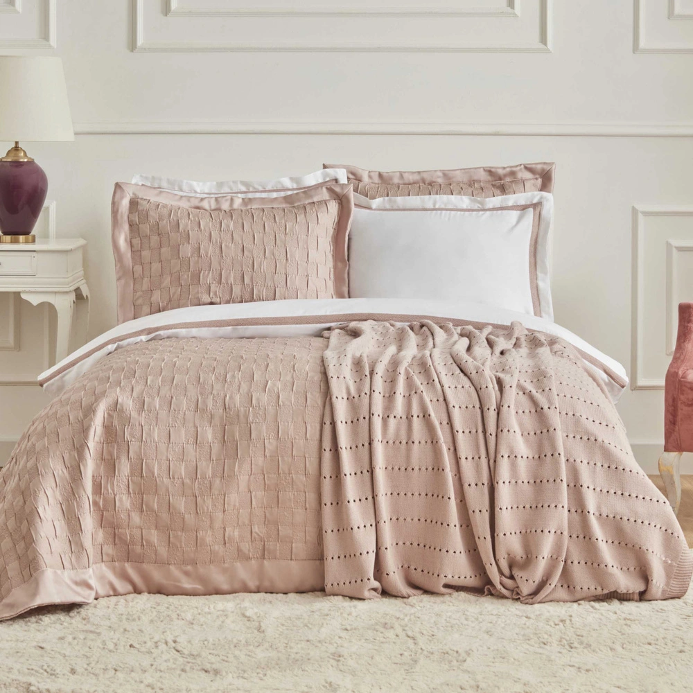 Karaca Home Bride Carina 80 Tel %100 Pamuk 8 Parça Evlilik Paketi Pudra görseli 1