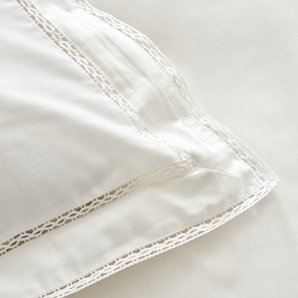 Karaca Home Begonia Çift Kişilik  Percale Nevresim Takımı Dantelli Beyaz görseli 8