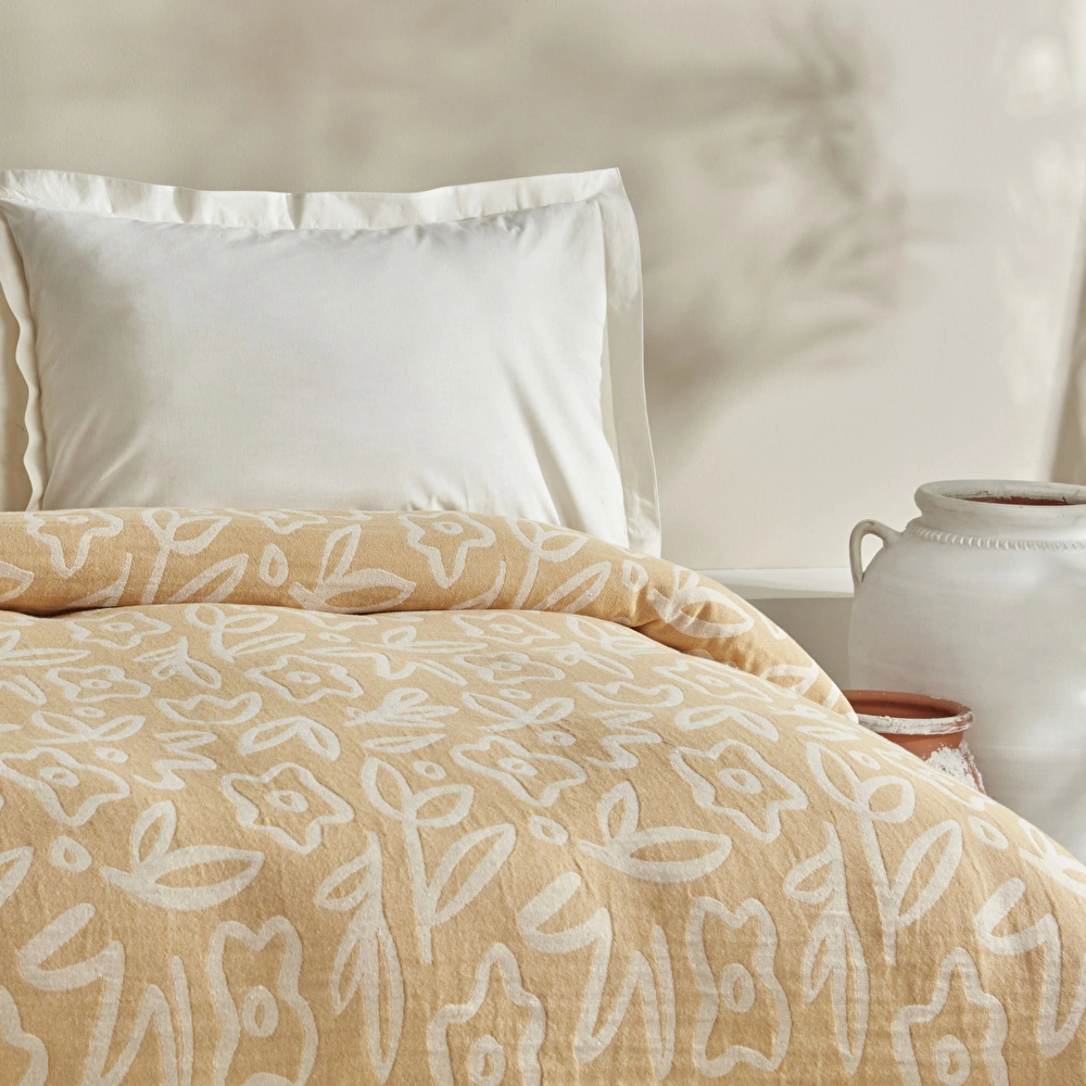 Karaca Home Bouquet Çift Kişilik Müslin Pike Sarı görseli 3