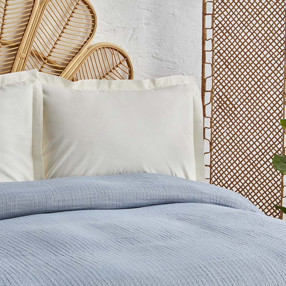 Karaca Home Perles Çift Kişilik Müslin Pike Mavi görseli 3