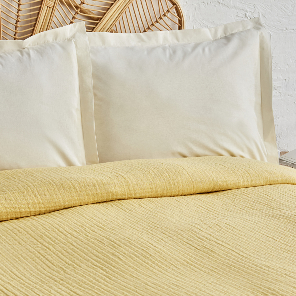 Karaca Home Perles Çift Kişilik Müslin Pike Sarı  görseli 3