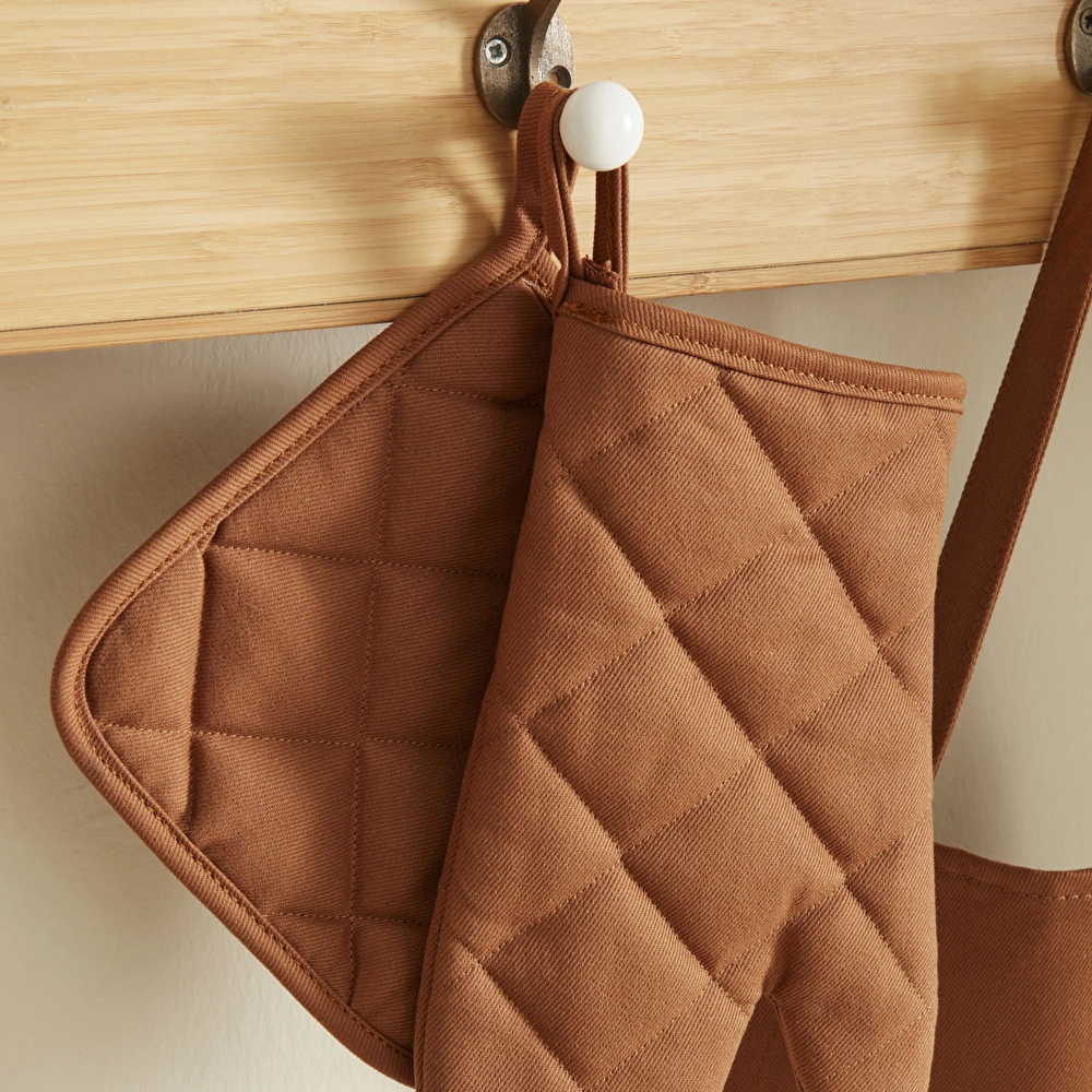 Karaca Home Lisa Gabardin Mutfak Eldiven Takımı Terracotta  görseli 1
