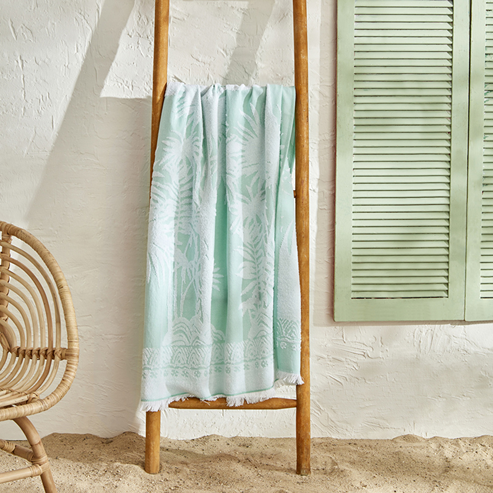Karaca Home Palm Tree Lime Plaj Havlusu görseli 1