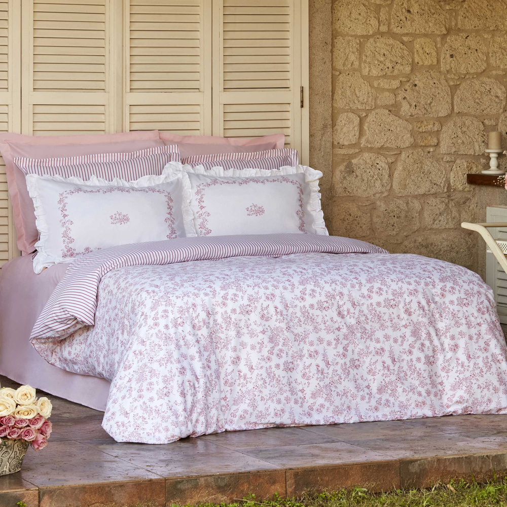Karaca Home Versay Çift Kişilik Percale Nevresim Takımı Pembe görseli 1