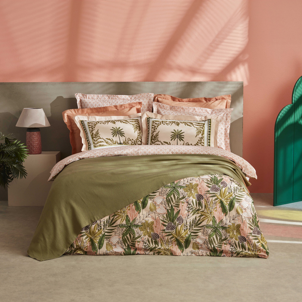 Karaca Home Afzelia Çift Kişilik Percale Nevresim Pike Hediyeli Takım Pudra görseli 1