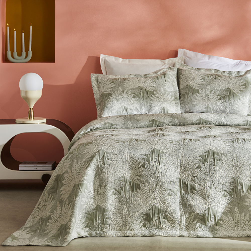 Karaca Home Reilla Çift Kişilik Yatak Örtüsü Mint görseli 1